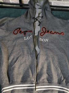 Pepe Jeans Grey Zip-Up Hoodie