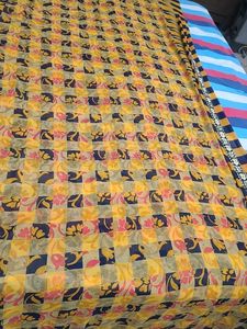 Vintage Floral Print Fabric Saree🥻