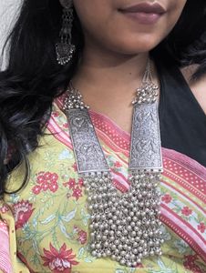 Oxidized Silver Peacock Jewelry Set