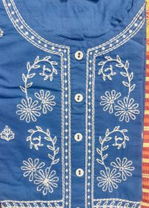 Blue Embroidered Kurta