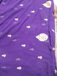 Navy Blue Designer Saree With Blouse