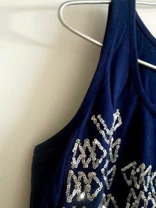 Dark Blue Sleeveless Tee