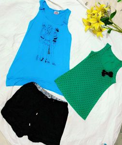 Combo Of Beautiful Top With Shorts