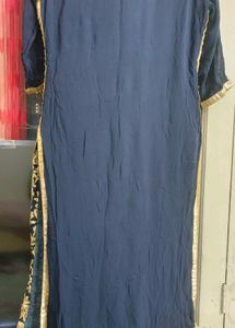 Royal Midnight Blue Embroidered Long Kurta