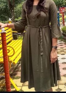 Elegant Mahendi Green Dress