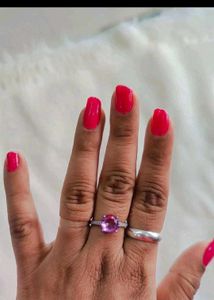 925 Silver Amethyst Gemstone Ring With Hallmark