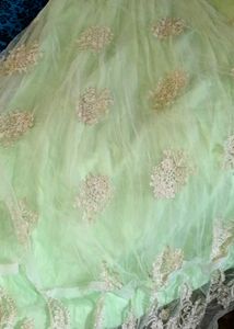Pista Green Party Wear Frock New And Add Surprise