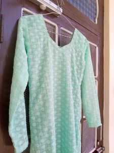 Light Green Embroidered Kurti