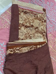 Dark Brown Complete Saree