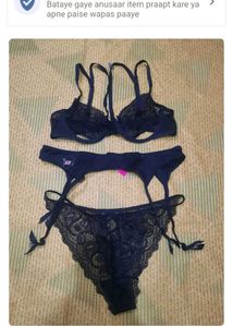 Navy Lace Lingerie Set