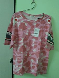 Shark Print New Pink Tshirt