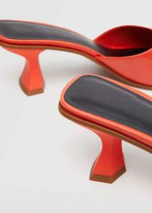 MANGO Orange Block Heels