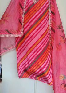 ORGANZA STITCHED KURTHI WITH DUPATTA BEAUTIFUL 😍