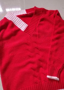 Red Knitted Sweater with FREEGIFT