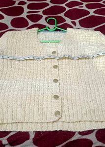 Cream Knit Button-Down Cardigan