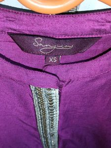 Magenta Kurti with Gold Detail