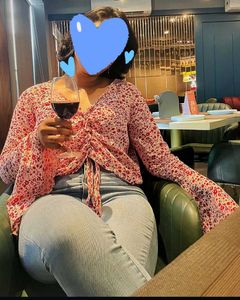 Floral Print Tie-Front Blouse