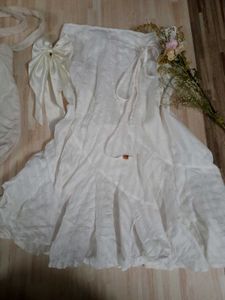 White beachy skirt/dress with ruffles