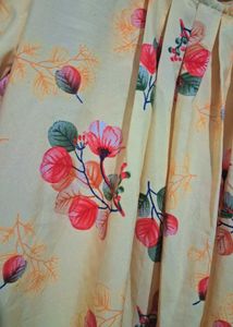 Floral Print Yellow Blouse