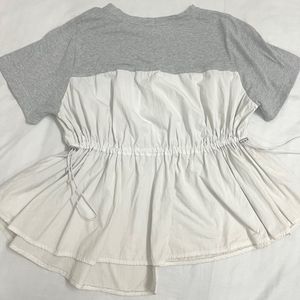 White Ruffle Hem Top