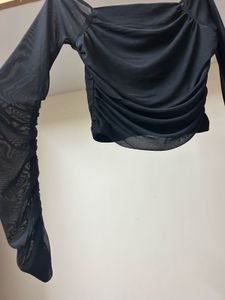 Sheer Black Long Sleeve Top