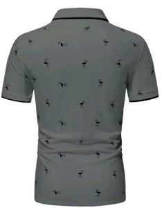 Flamingo Print Polo Shirt