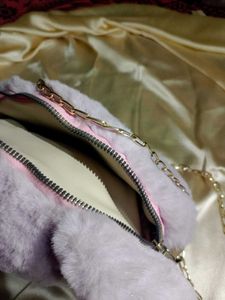 Fuzzy Bear Face Fur Sling bag