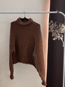 H&amp;M Brown High Neck Heavy Knit Sweater