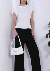 White Flutter Sleeve Top