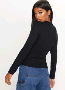 Stylish Black Long Sleeve Top🖤