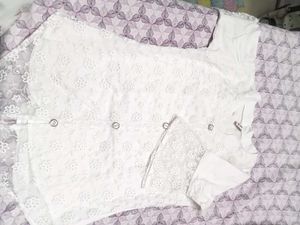 Lace Detail White Top