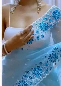 Elegant Blue Floral Saree
