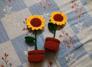 Crochet Sunflower pot 🌻✨