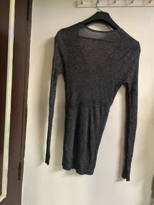 Sparkly Gray Long Sleeve Top