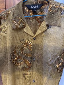 Snake Half Sleeve Shirt And Black Tank Top