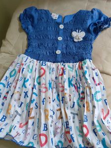 Cute Blue & White Kids Dress size 18