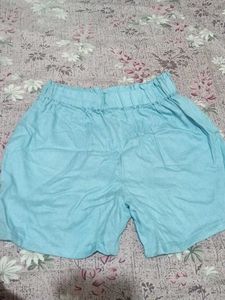 Cute Blue Embroidered Shorts
