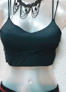 Black Spaghetti Sports Bra New Piece Freesize