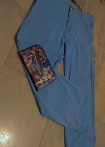 Blue Casual Pants