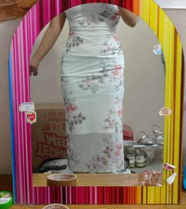 Floral Mesh Overlay Dress