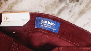 Burgundy Corduroy Pants OLD NAVY MID RISE
