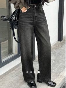 Trendy Charcoal Wash Wide Leg Jeans
