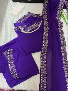 Sequins Purple Kurta Set
