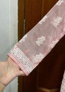 Pink Embroidered Kurta