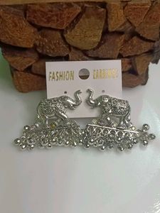 Elephant Oxidised Earrings