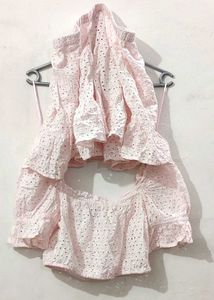 Pink Eyelet Co-ord Set
