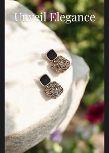 Square Rhinestone Drop Earrings