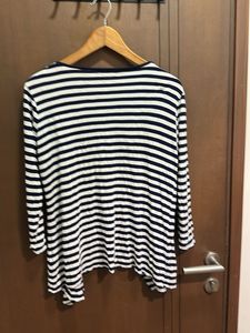 Nautical Stripes Open-Front Cardigan