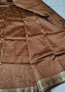 Brown Silk Blend Saree
