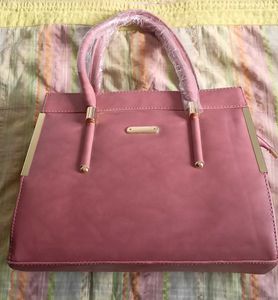 Pink Structured Tote Bag